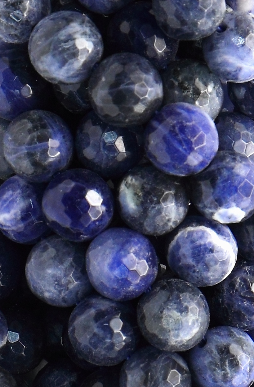 Sodalite Faceted Round Beads